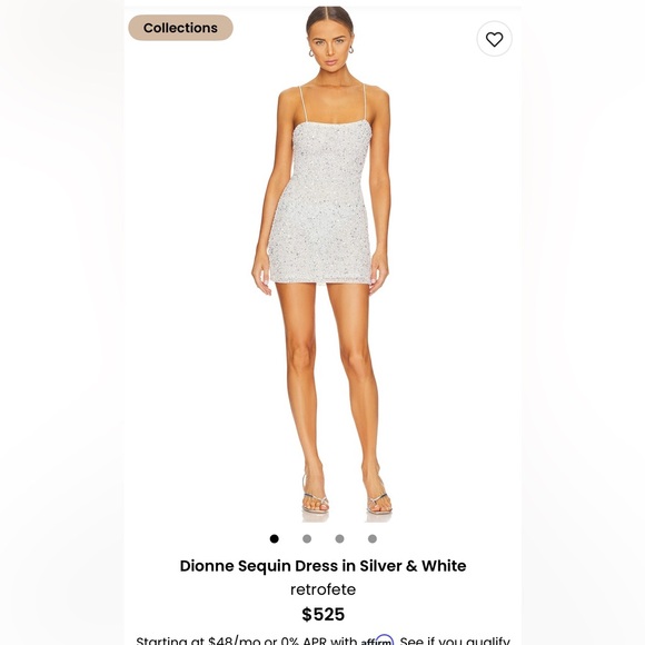 Retrofete Dresses & Skirts - Retrofete Dionne Sequin Dress in Silver & White